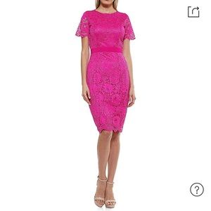 Alexia Admor Delora Lace Sheath Magenta Dress